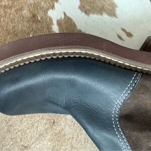 Men's Black and Brown Leather Boots